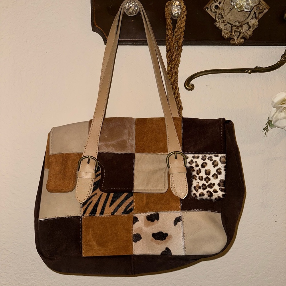 Patchwork Animal Print Tote Bag